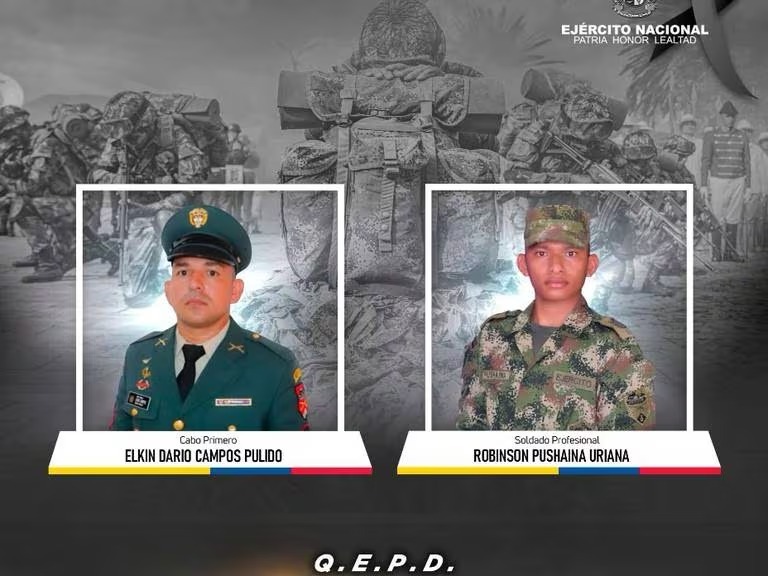 Dos militares perdieron la vida por combates en La Guajira