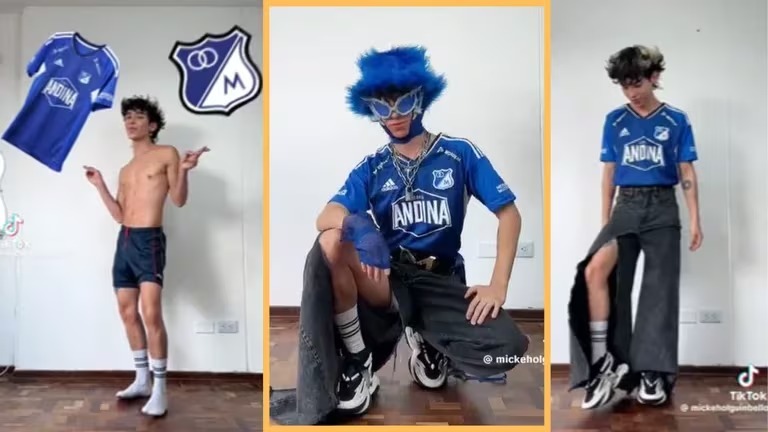 Se vuelve viral por su 'oufit' para ir a ver a Millonarios al estadio